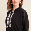 Pull à capuche noir femme