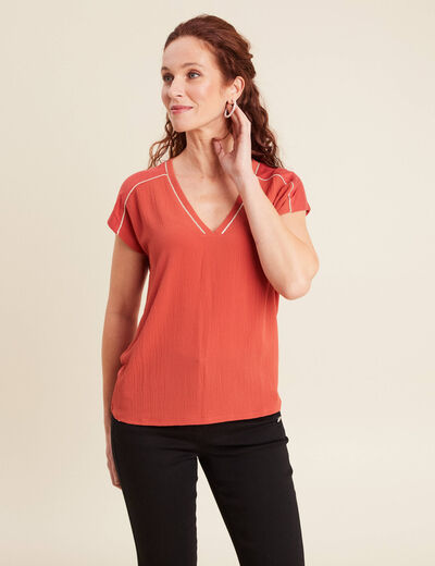 T-shirt manches courtes vieux rose femme