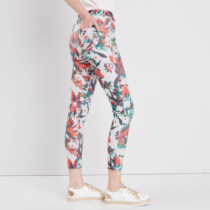 Pantalon léger imprimé magique blanc femme