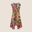 Robe longue évasée sans manches multicolore femme