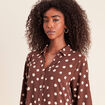 Robe courte &eacute;vas&eacute;e col chemise marron femme