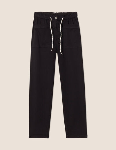 Pantalon coupe mom 7/8&egrave;me noir femme