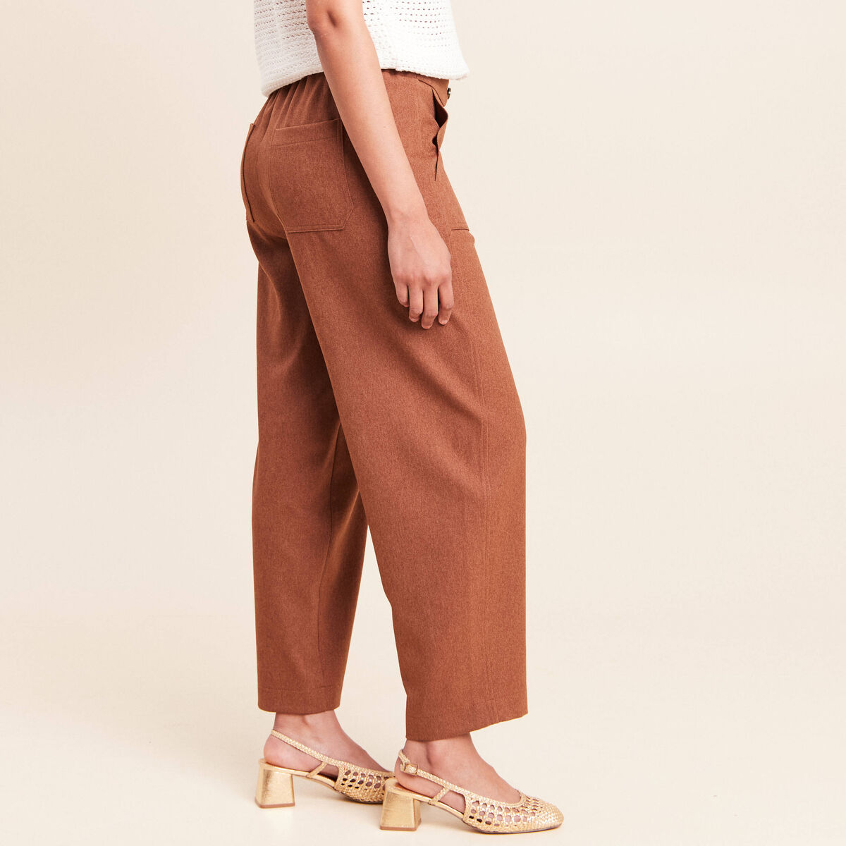 Pantalon camel femme