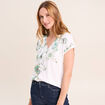 T-shirt col V ecru femme