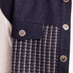 Veste sans manches col chemise bleu marine femme