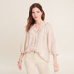 Blouse manches 3/4 rose pastel femme