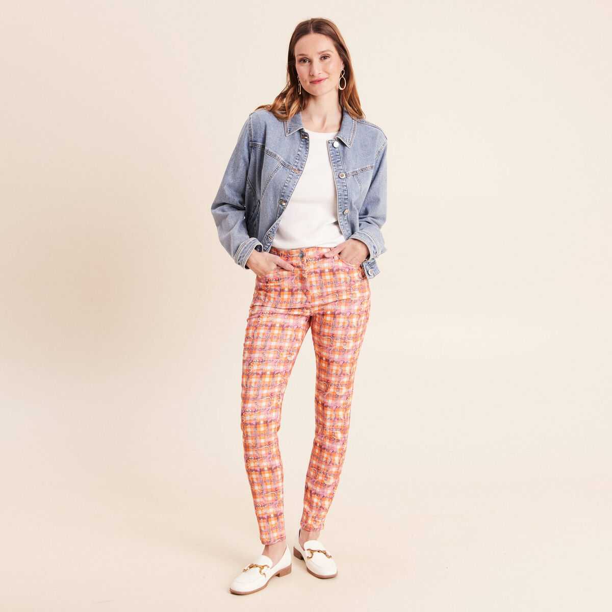 Pantalon magique Le L&eacute;ger coupe ajust&eacute;e orange femme