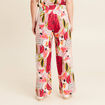 Pantalon large à pinces rose femme