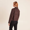 Veste doubl&eacute;e marron fonc&eacute; femme