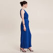 Combinaison pantalon plissée bleu electrique femme