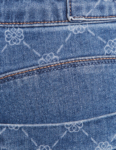 Jean droit taille basculée denim stone femme