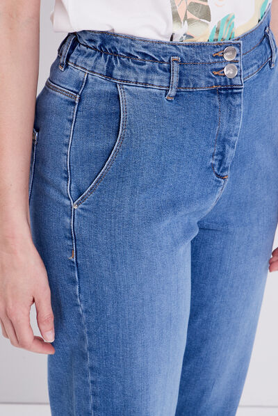 Jean slouchy 7/8ème denim stone femme