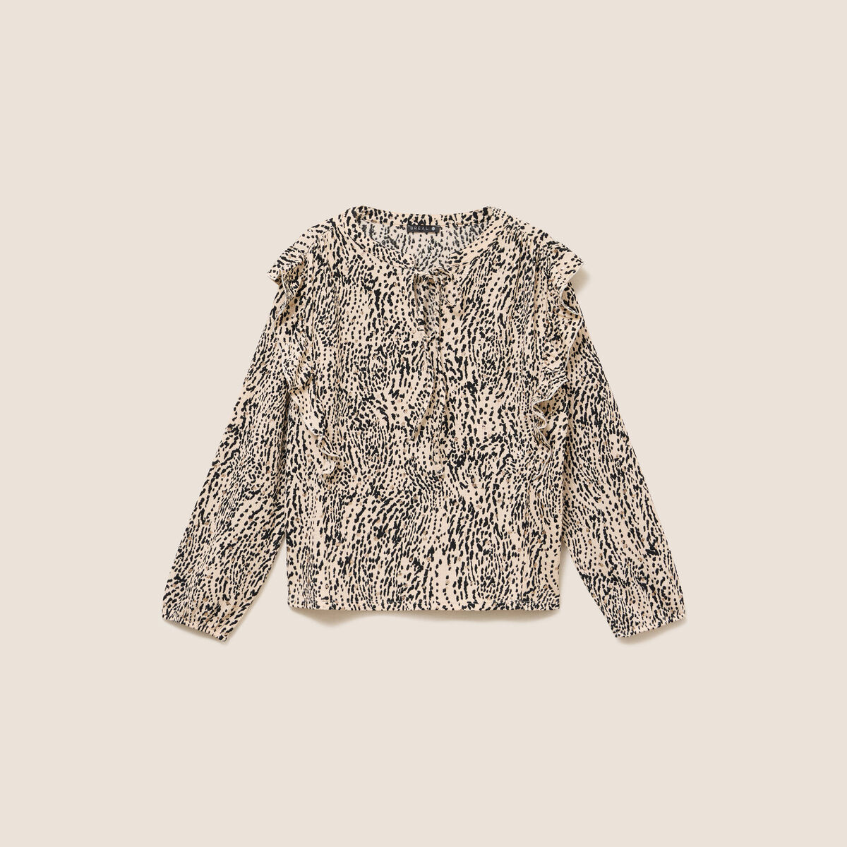 T-shirt manches longues beige femme