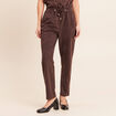 Jogging aspect daim marron fonc&eacute; femme