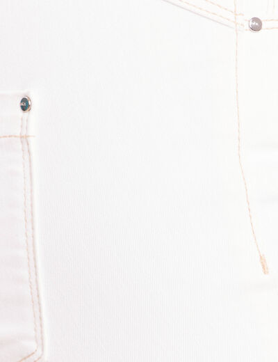 Pantacourt en denim blanc femme