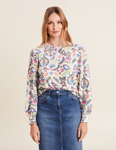 T-shirt manches longues rose femme