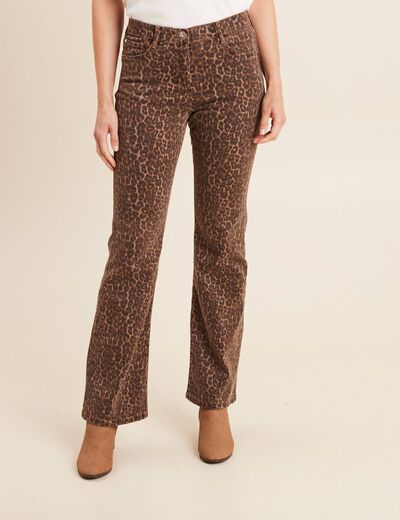 Pantalon magique L'Unique coupe bootcut marron cognac femme