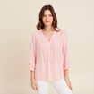 blouse fluide manches 3/4 rouge femme