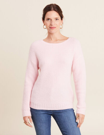 Pull manches longues rose femme