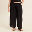Pantalon jupe-culotte large noir femme