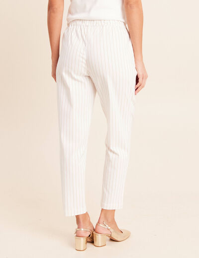 Pantalon jogpant taille haute blanc femme