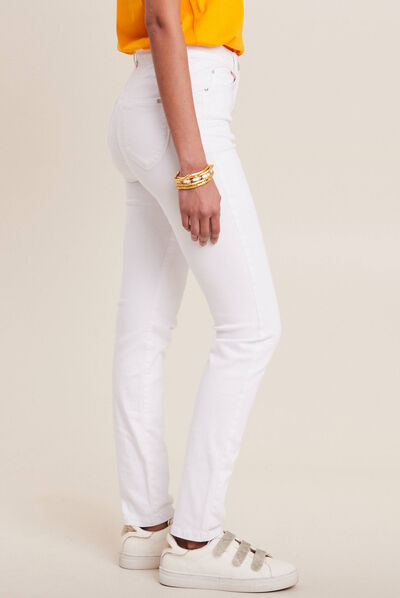 Jean magique ajusté taille standard blanc femme