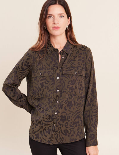 Chemise manches longues vert femme