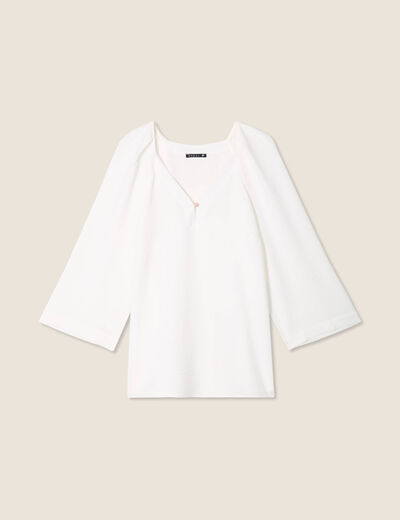 Blouse manches 3/4 ecru femme