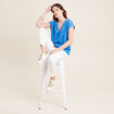 T-shirt manches courtes bleu femme