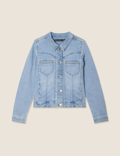 Blouson en jean denim baby bleu femme