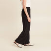 Pantalon large taille haute noir femme