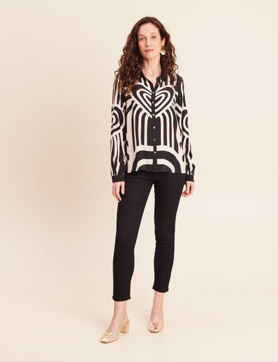 Chemise ample manches longues fluide blanc femme