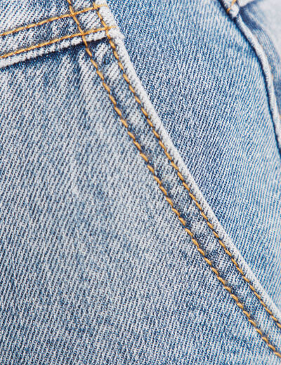 Jupe longue droite taille haute en jean denim double stone femme