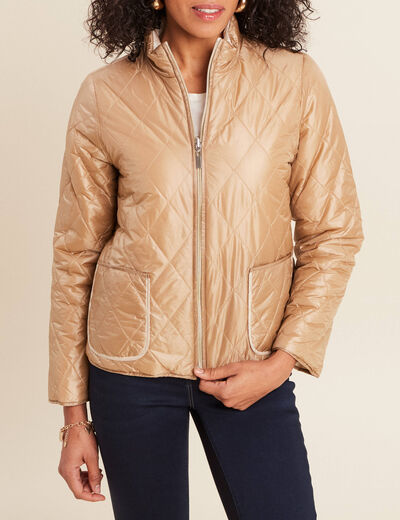 Parka mi-longue à capuche beige femme