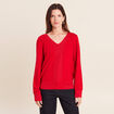 Pull manches longues rouge femme