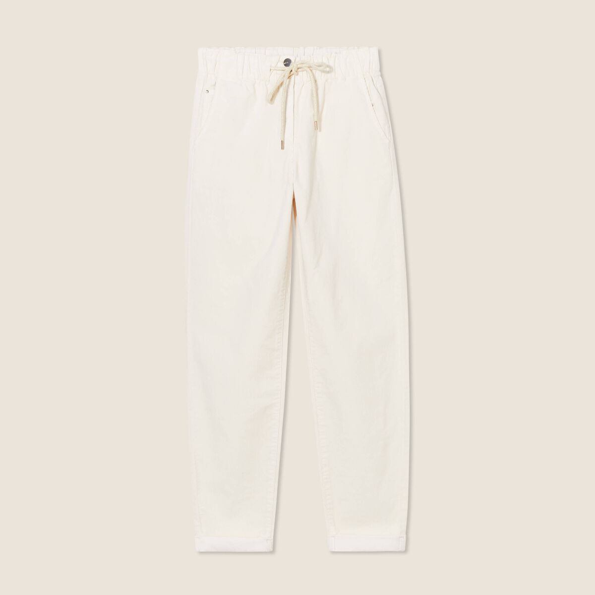 Pantalon jogging velours ivoire femme