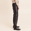 Pantalon similicuir droit 7/8&egrave;me noir femme