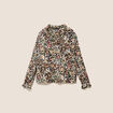 Blouse col v manches longues multicolore femme