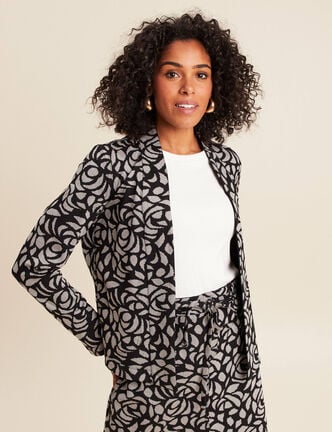 Veste droite r&eacute;versible noir femme