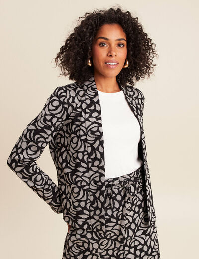 Veste droite r&eacute;versible noir femme