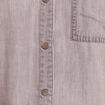 Chemise col chemise manches longues denim gris femme