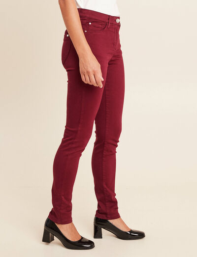 Jean magique L'Unique coupe ajust&eacute;e bordeaux femme