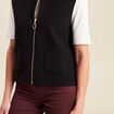 Gilet droit court sans manches noir femme