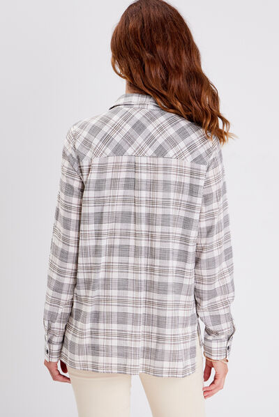 Chemise manches longues blanc femme
