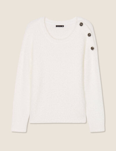 Pull manches longues blanc femme