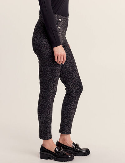Pantalon tregging à pont noir femme