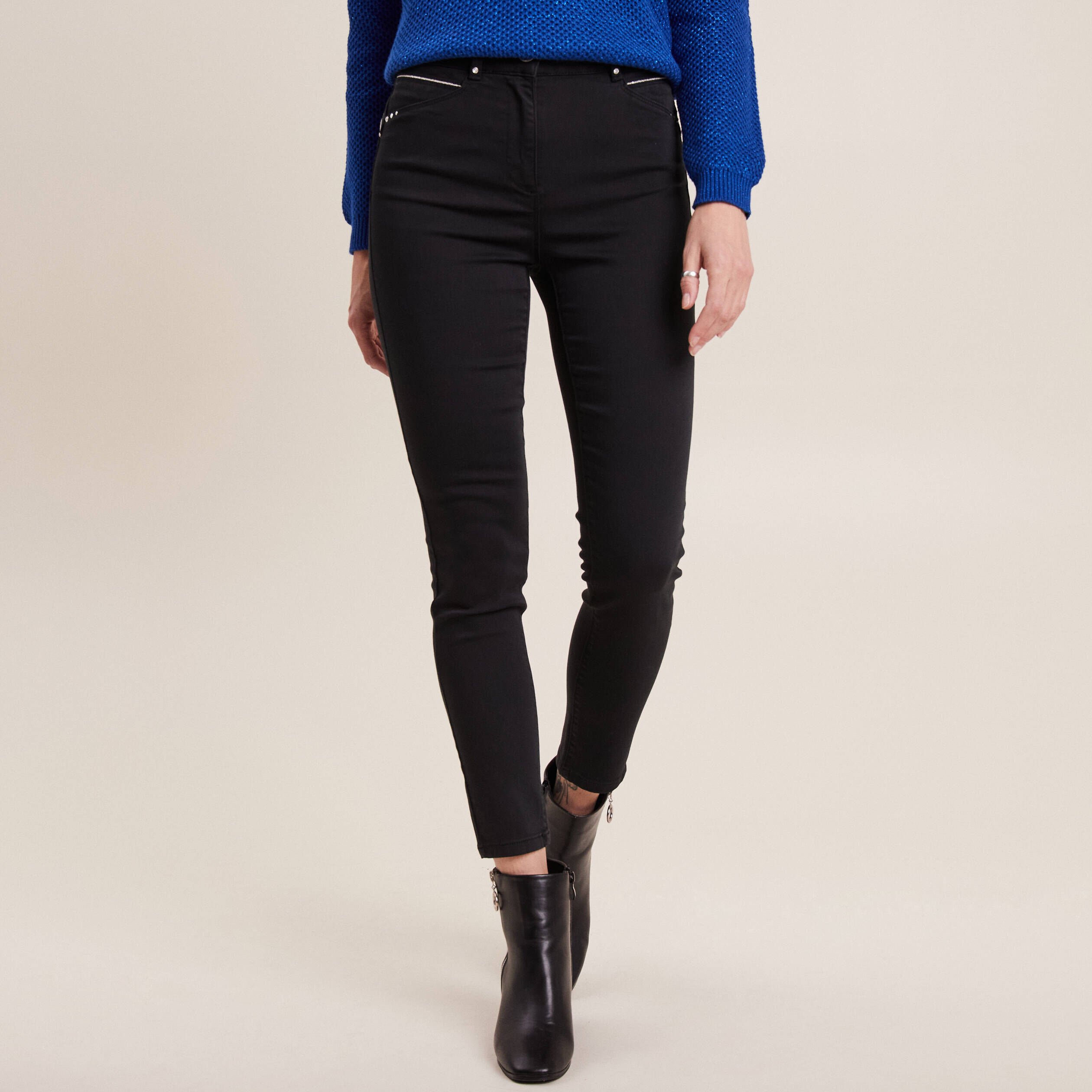Pantalons slim skinny femme Noir Br al