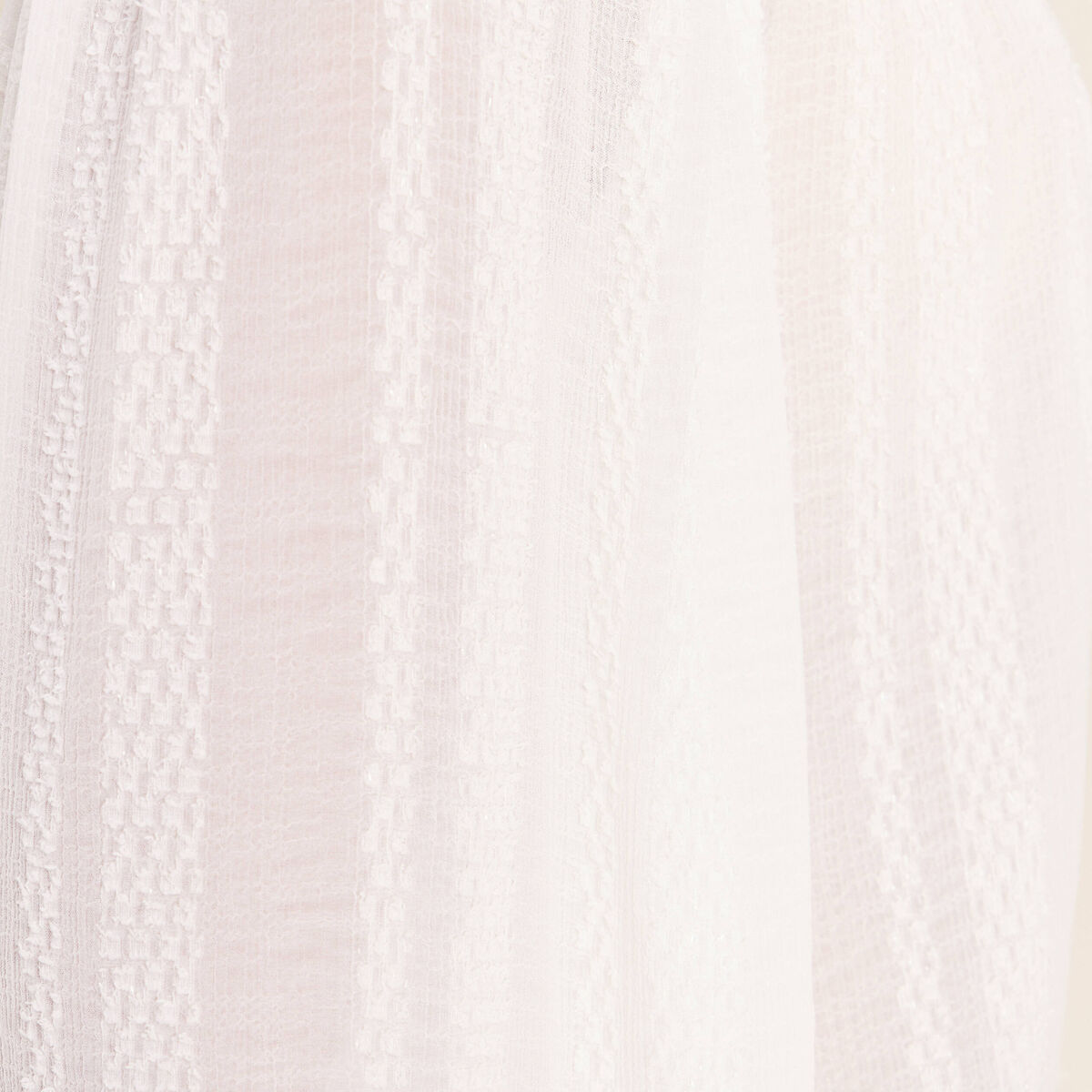 Blouse ample col chemise manches longues ivoire femme