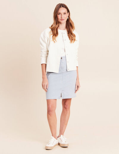 Jupe taille haute bleu femme
