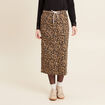 Jupe longue droite marron femme